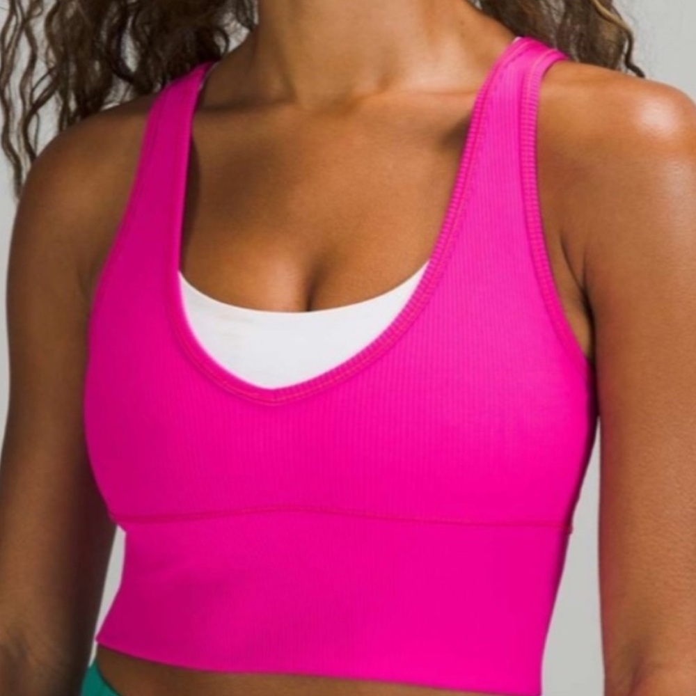 Lululemon Power Pivot Ribbed Tank Sz 4 Sonic Pink